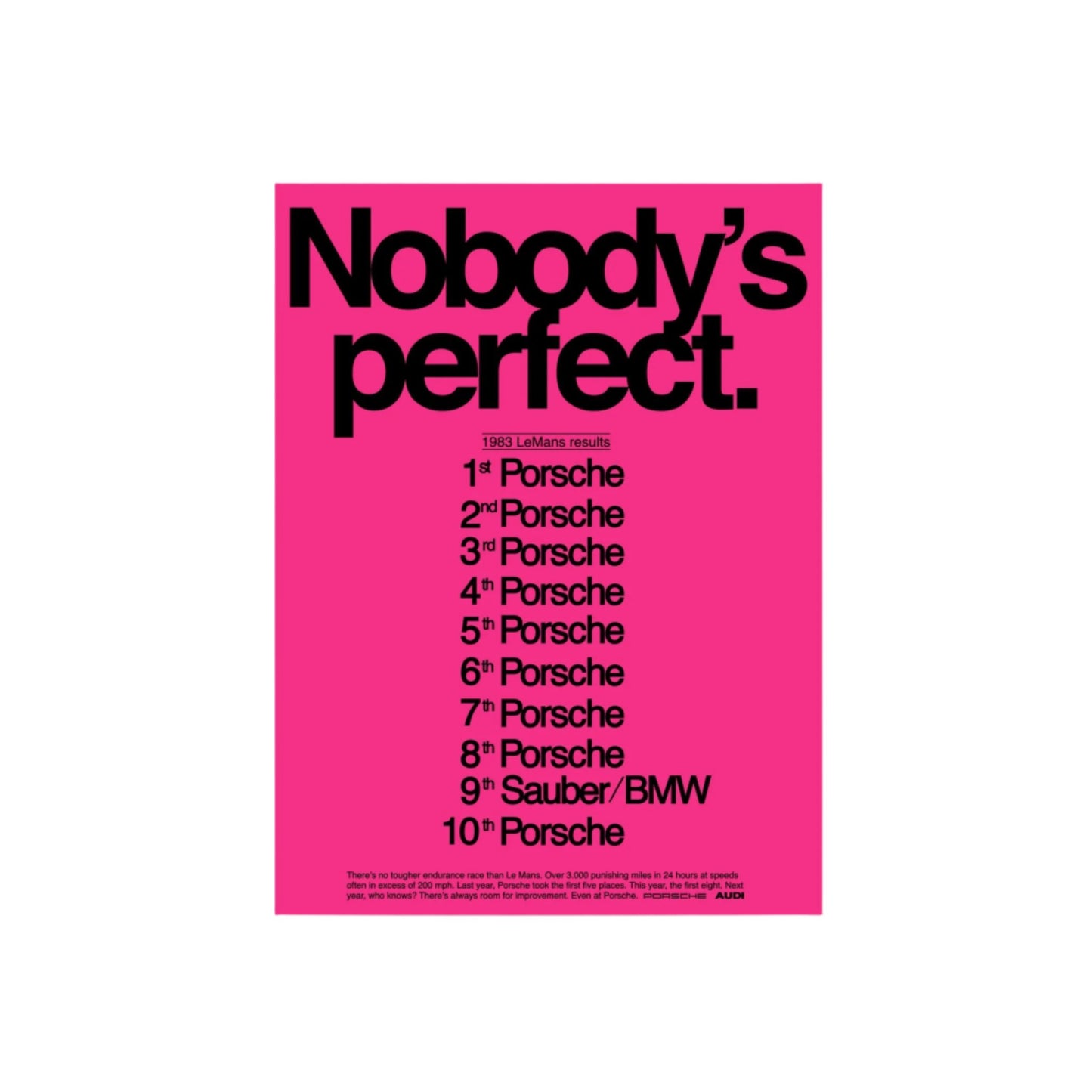 1983 Le Mans Porsche Dominance Poster – Fuchsia Fusion Edition