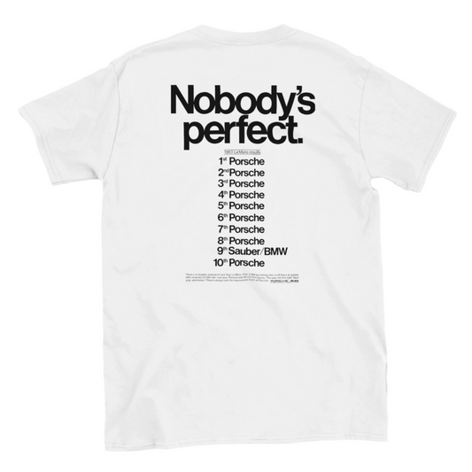 "Nobody's Perfect" Porsche-Shirt white