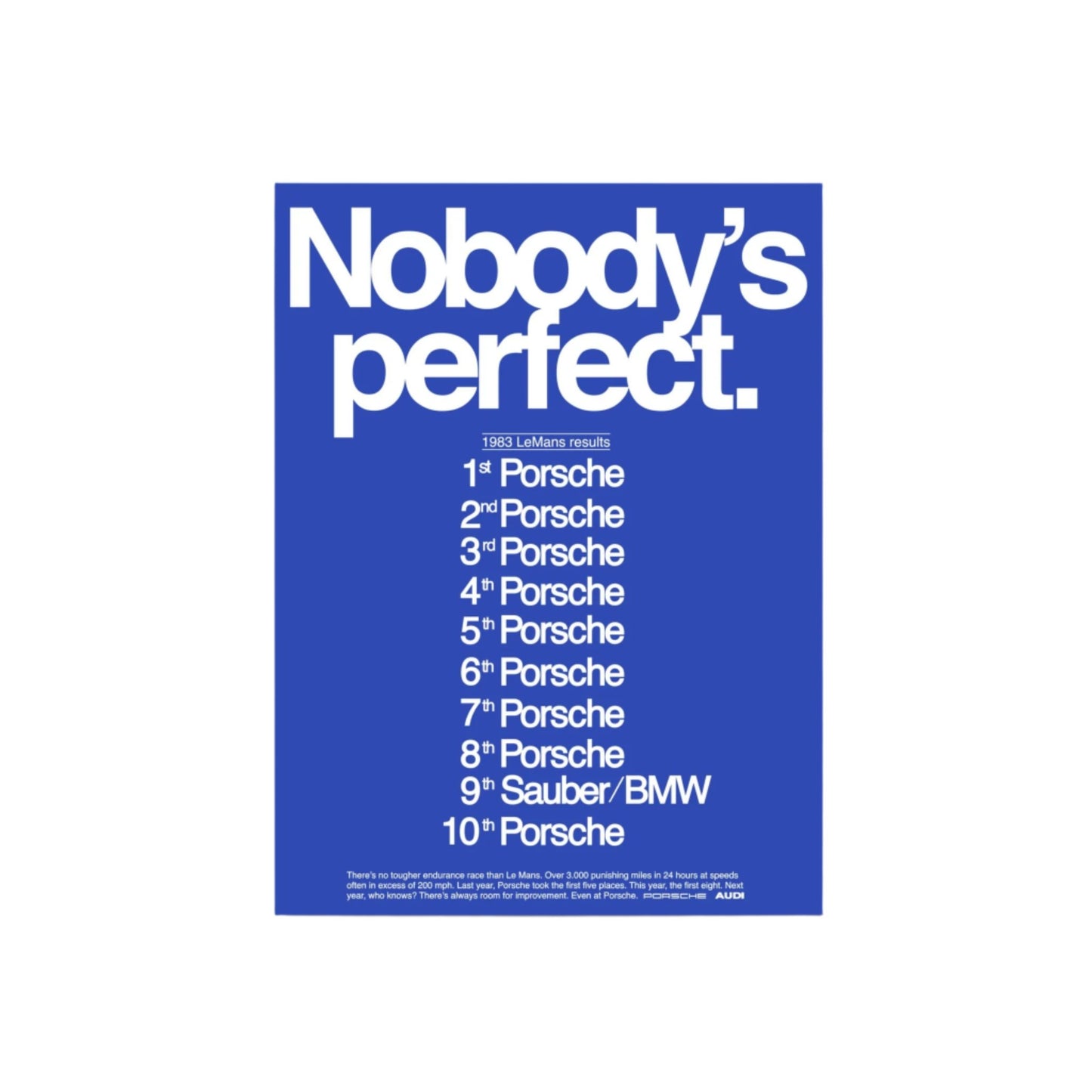 1983 Le Mans Porsche Victory Poster – Royal Blue Edition