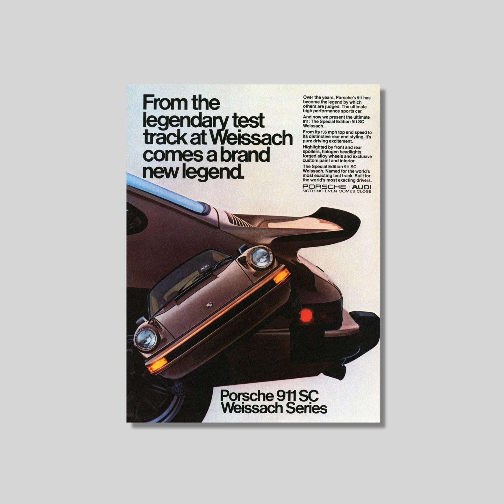 Porsche 911 SC Weissach Vintage AD poster