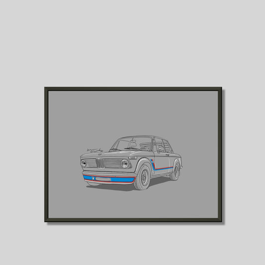 BMW 2002 M-Series Classic Car Poster Framed