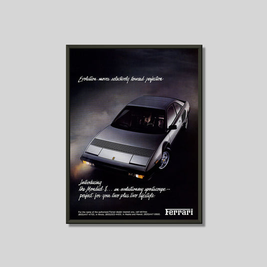 Ferrari Mondial 8 vintage ad poster: The Pursuit of Perfection Framed