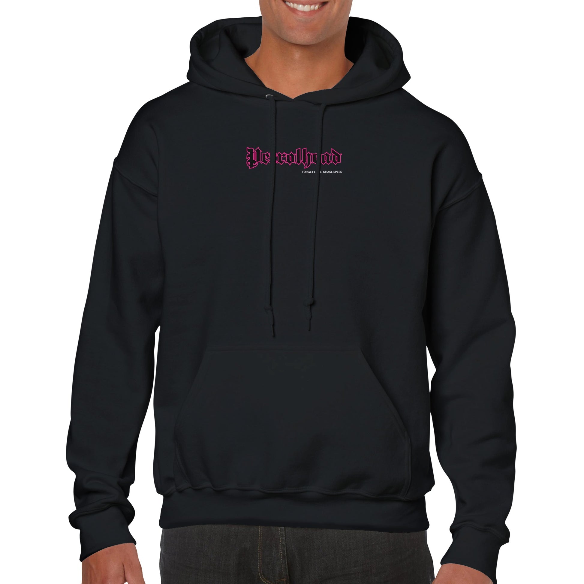 "Forget Love, Chase Speed" Hoodie front model