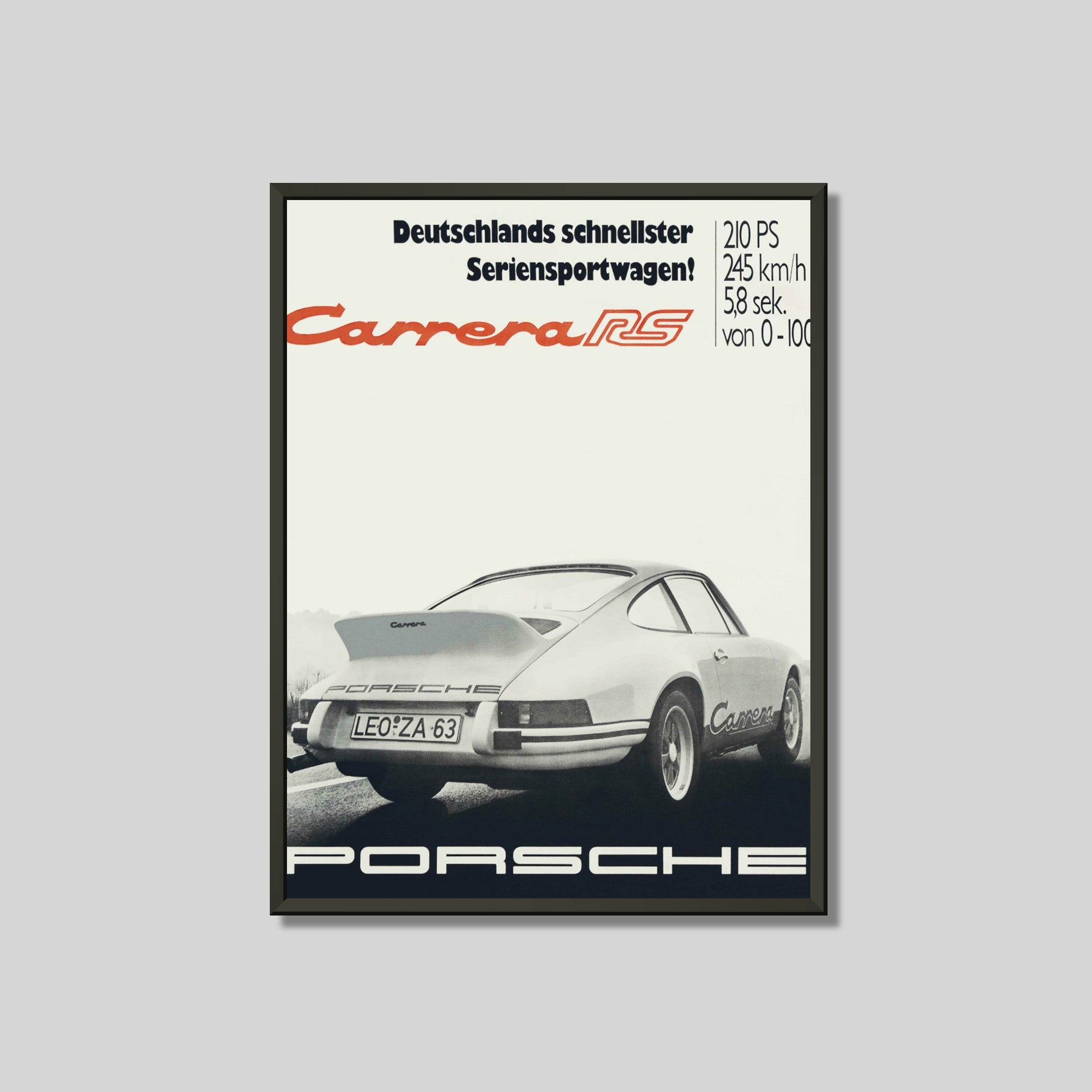 Porsche 911 Carrera RS vintage poster