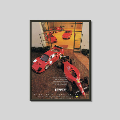 Vintage Ferrari San Francisco Poster Framed