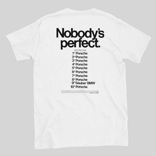 "Nobody's Perfect" Porsche-Shirt white
