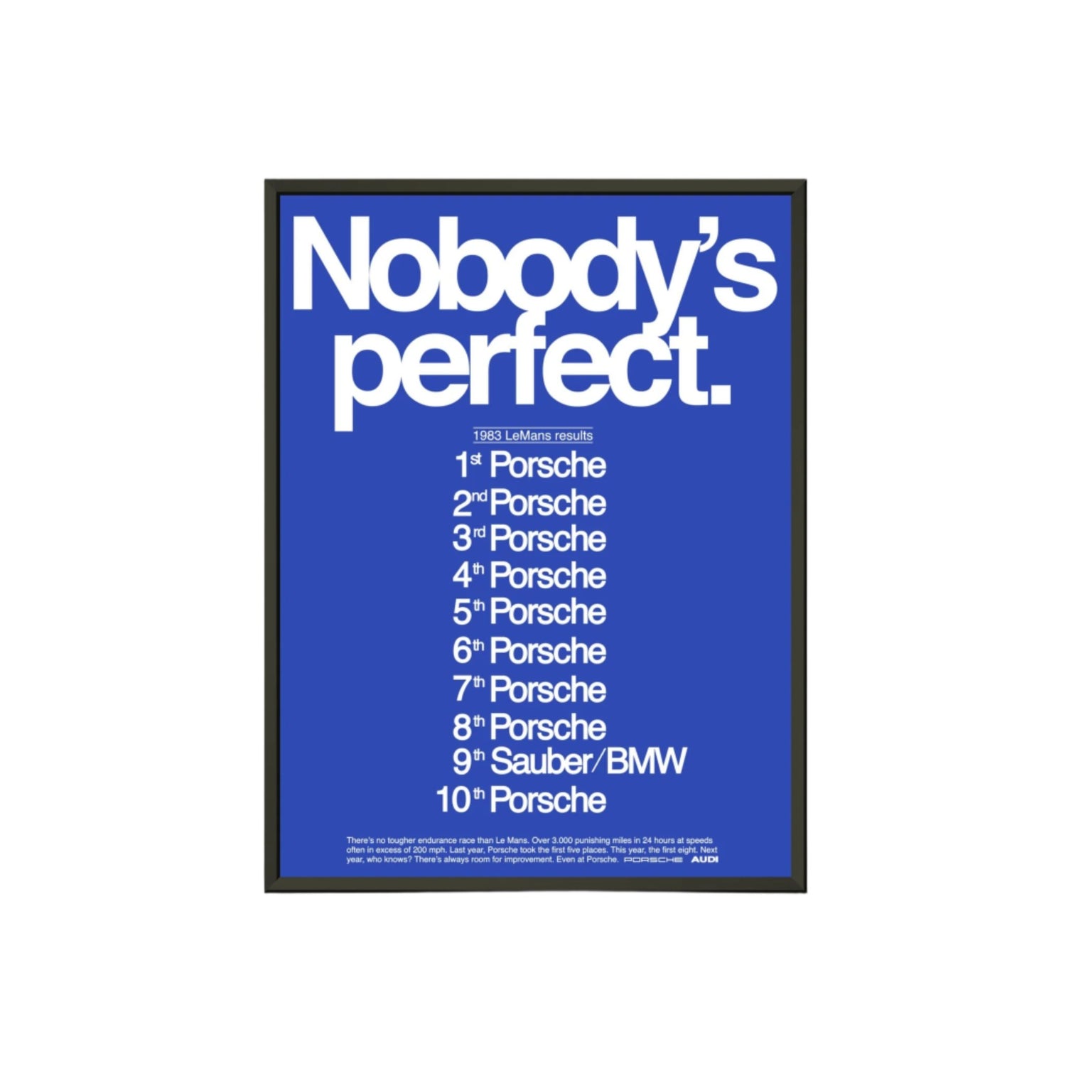 1983 Le Mans Porsche Victory Poster – Royal Blue Edition