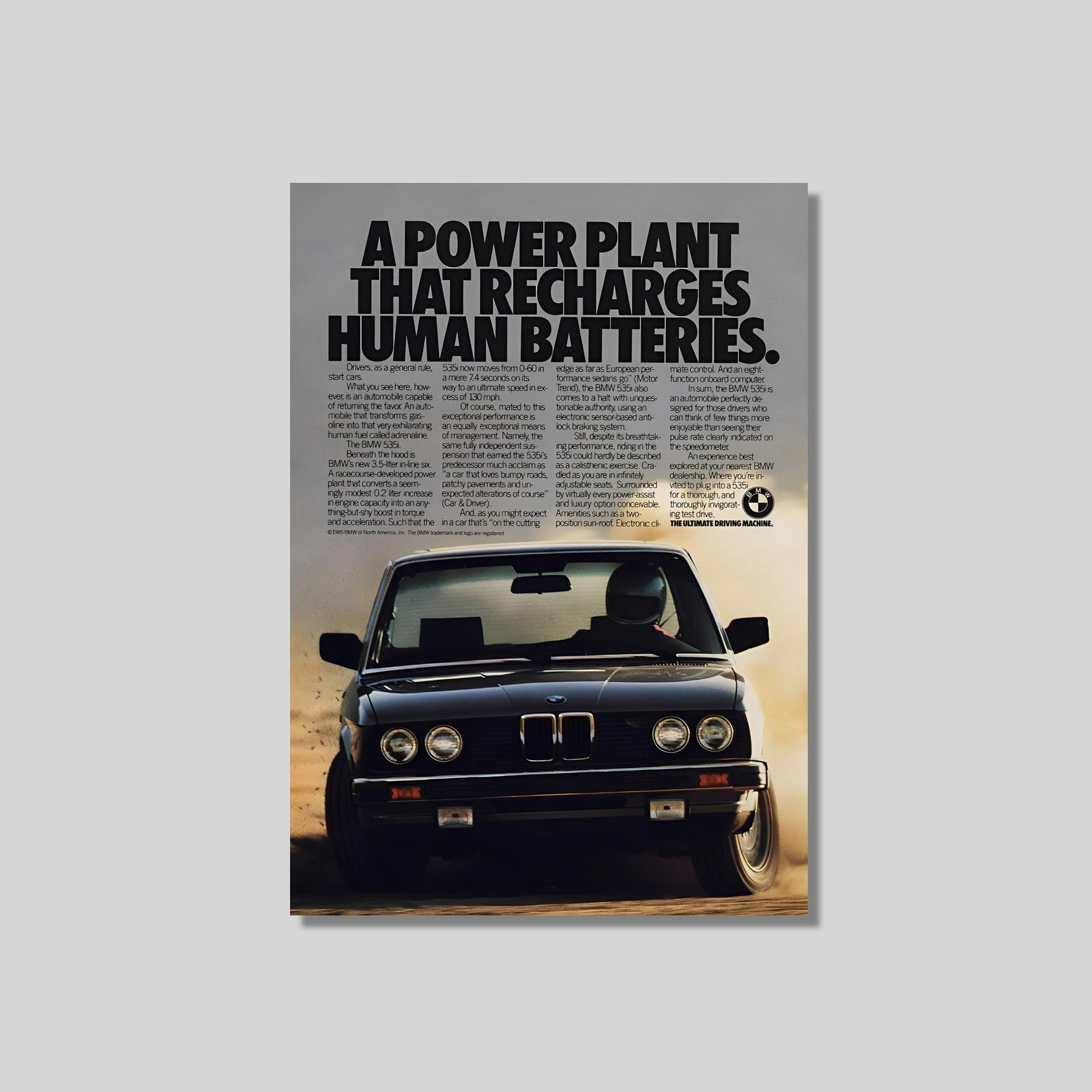 BMW 535i Human batteries poster