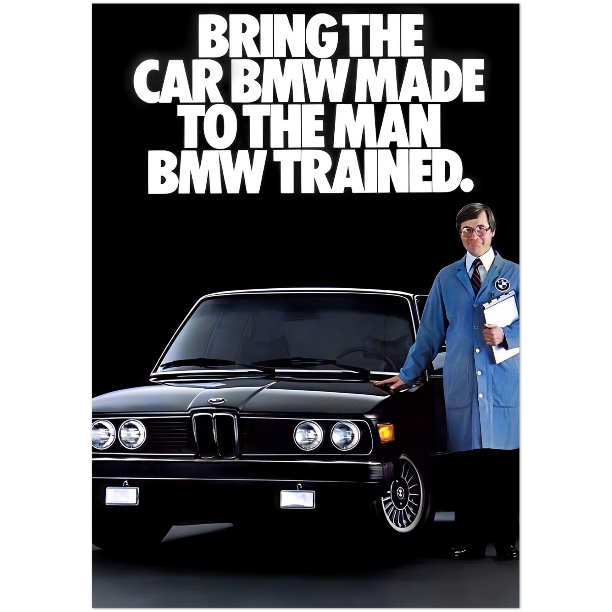 BMW 5 Series E12 ad poster