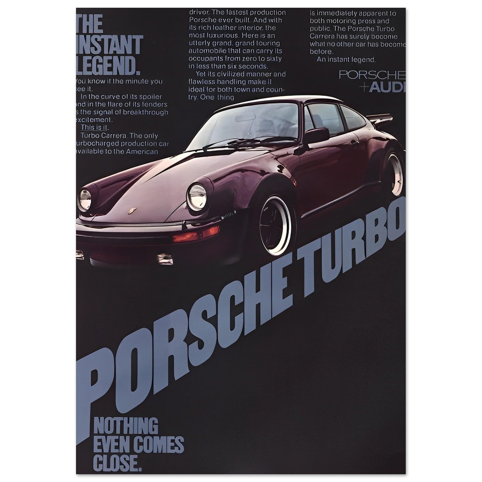 Porsche 911 (930) Turbo Poster: "Nothing Even Comes Close"