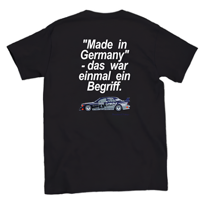 Mercedes 190E DTM Classic Race Car T-Shirt – 'Made in Germany' Heritage Tee black back